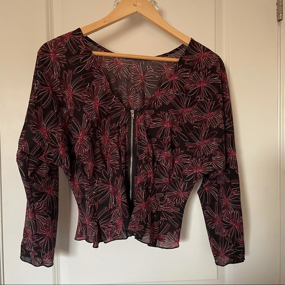 Print Long Sleeve Blouse - Picture 2 of 3